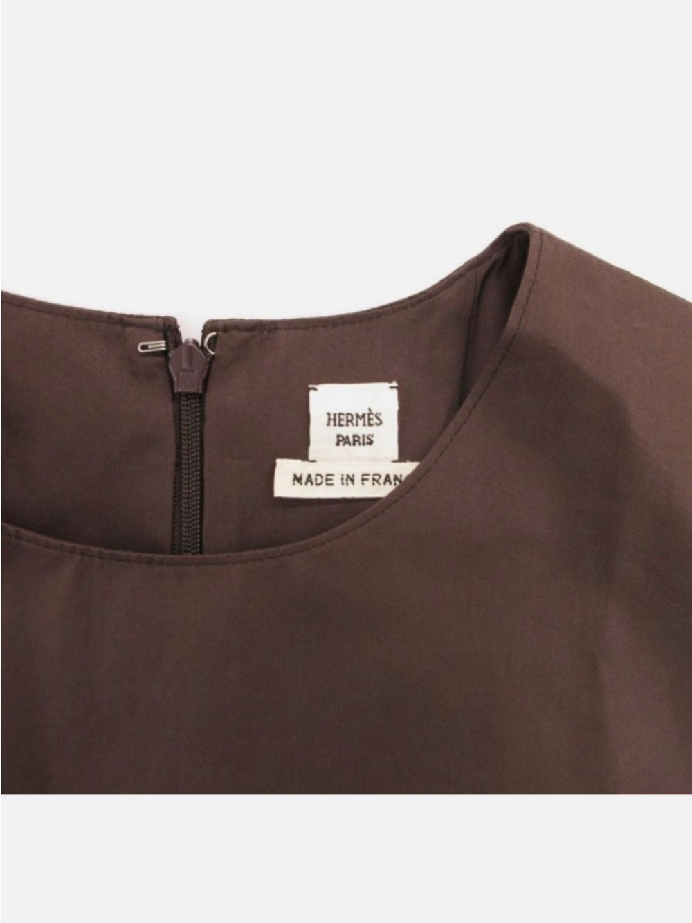 HERMES Gaultier Era Sleeveless Blouse Boxy Brown Size 34 - Picture 5 of 8